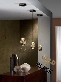 Pendul LED design modern Rocio negru/auriu