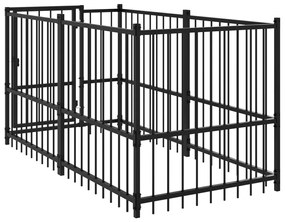 Padoc pentru caini, negru, 193,5x97x100 cm, otel