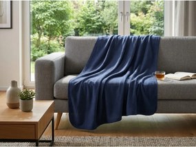 Patura din fleece FLEORA, albastru inchis Dimensiune: 200 x 220 cm