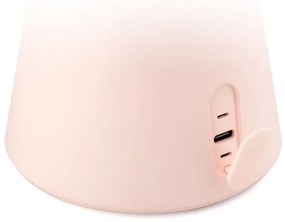 Smart Moon LED oglindă cosmetică iluminată, mărire 10x, lumină caldă / neutră / rece, luminozitate reglabilă, difuzor Bluetooth, roz