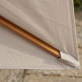 Outsunny Umbrelă de Grădină 2x3m Parasolar Impermeabil din Lemn Lacuit cu Copertină Detașabilă Gri | Aosom Romania