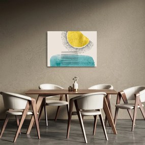 Tablou pe sticlă - pictură abstractă de plajă N⁰2 (70x50 cm)