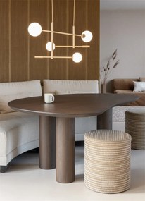Lustra metal bej cu 4 globuri sticla Copenhagen