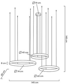 Lustra suspendata LED design ambiental Ring 3A auriu