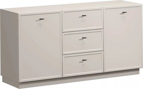 Comodă cu sertare Lorini 150 cm - cashmere / mânere negre T-bar