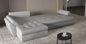 Colțar extensibil dumonde cu ladă de depozitare si sezut confortabil din spuma high-density, Loana XL Enjoy Gri II 335x185 cm
