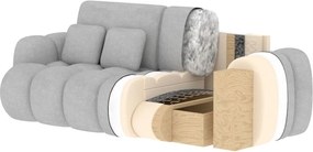 Canapea bej extensibilă cu tapițerie din țesătură bouclé 256 cm Cotonn – ELTAP