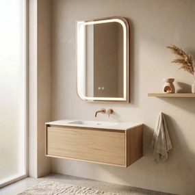 Oglindă LED ZONE 70x50 BRUSH ROSE GOLD