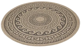 Covor de exterior negru/bej rotund ø 160 cm Comilla – Ayyildiz Carpets