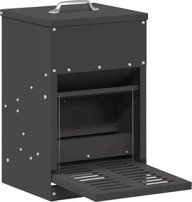 vidaXL Hrănitor cu pedale pentru pui Negru 25 x 42 x 40 cm