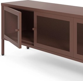 Comodă TV burgundy din metal 160x50x35 cm Fayna – Marckeric