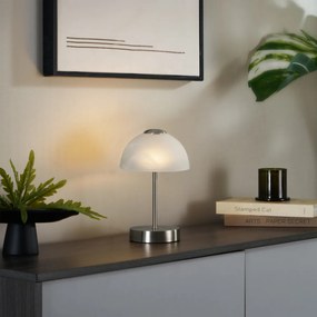 Lampă de masă de design din oțel cu sticlă opal incl. LED cu dimmer - Joya