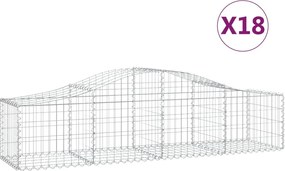 vidaXL Coșuri gabion arcuite 18 buc., 200x50x40/60 cm, fier galvanizat