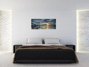 Tablou cu marea în apus de soare (120x50 cm)
