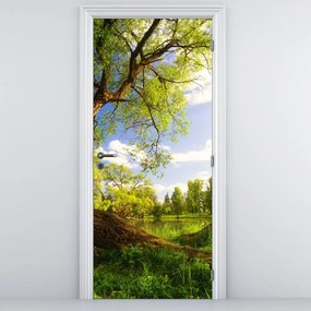 Fototapet pentru ușă - Pajiștea primăvara (95x205cm)