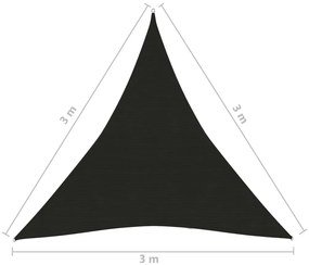 Panza parasolar, negru, 3x3x3 m, HDPE, 160 g m   Negru, 3 x 3 x 3 m