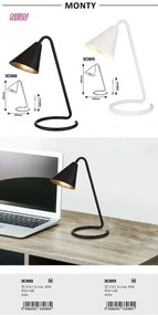 Veioza, lampa de masa design industrial Monty alb