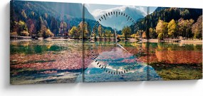 Tablou - Lacul Jasna, Gozd Martuljek, Alpii Iulieni, Slovenia (cu ceas) (90x30 cm)