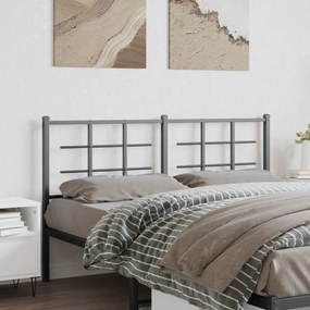 vidaXL Tăblie de pat metalică, negru, 150 cm