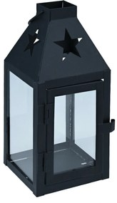 Felinar de metal Hey Star negru, 8 x 8 x 17 cm
