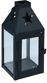Felinar de metal Hey Star negru, 8 x 8 x 17 cm
