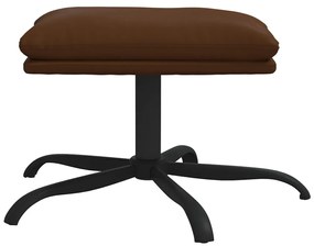 Taburet, maro, 45x29,5x39 cm, piele ecologica lucioasa Maro, Picior negru in forma de stea
