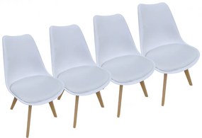 Set de scaune stil scandinav alb BASIC 3 + 1 GRATIS!