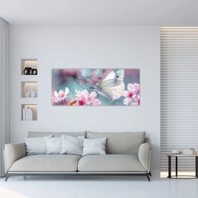 Tablou - Fluture pe un cireș (120x50 cm)
