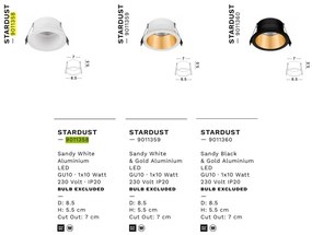 Spot incastrabil GU10 STARDUST negru/ auriu