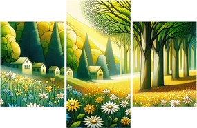 Tablou - Sat în galben-verde (90x60 cm)