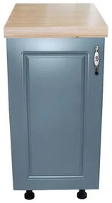 Corp inferior cu 1 Usa Zebra, Alb / MDF Albastru, si blat Artar 40 x 85 x 60