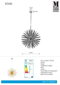 Markslöjd 107752 - Lustră pe cablu SOLEIL 12xE14/20W/260V