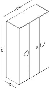 Dulap modular cu 3 usi pentru copii,Nora