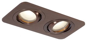 Spot încastrat rotunjit bronz închis GU10 50mm rotativ și înclinabil IP44 2 lumini - Alberto