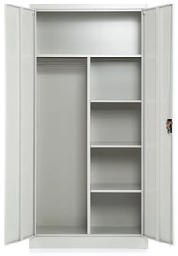 Dulap metalic, 90 x 45 x 185 cm, broasca cilindrica, gri deschis - ral 7035