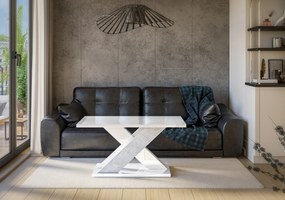 Masă de cafea Xalin (alb lucios + piatră). 1055279