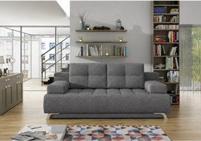 Canapea extensibila OSLO, stofa clasica gri inchis - Austin 19, cu lad