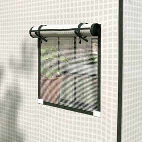 Outsunny Acoperiș de Înlocuire pentru Seră Walk-in din PE cu Ușă Rulabilă și Ferestre, 140 x 143 x 190cm, Alb | Aosom Romania