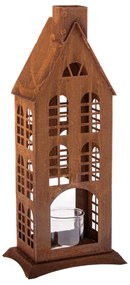 Sfeșnic metalic cu sticlă Rustik, 30 x 30 x 50 cm, 50 cm