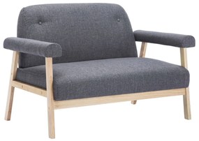 Set canapele de 5 persoane, 2 piese, gri inchis material textil Morke gra, 2 locuri + 3 locuri