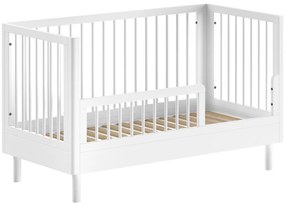 Set Complet Mobilier Cameră Bebelus Forrest Oak, din Lemn Masiv de Stejar, Alb: Pătuț Convertibil (70x140 cm), Comodă cu 3 Sertare și Dulap cu 2 Uși