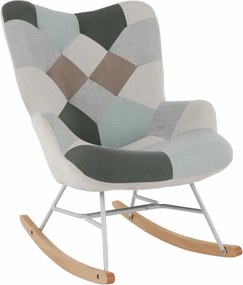 Fotoliu balansoar, patchwork verde-alb/alb/fag, GERON