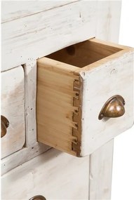 Banc de tamplar, L116 63 H90 cm, 4 sertare, alb antic, lemn masiv