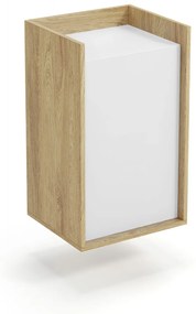 Corp depozitare modular Mobius 1D natur/alb – H83 cm
