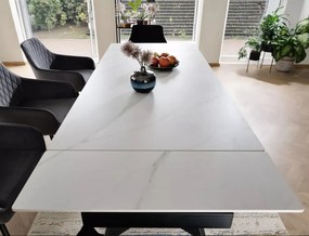 Masa extensibila Laconi alb/negru L160-220xl90 cm