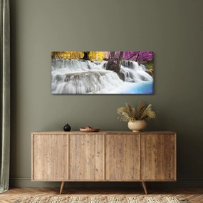 Tablou cu Erawan cascadă în pădure (120x50 cm)