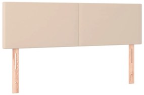 Pat box spring cu saltea, cappuccino, 140x200cm piele ecologica Cappuccino, 140 x 200 cm, Design simplu