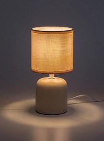 Lampa de masa ceramica si abajur roz Daphni