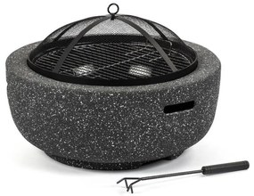 Vatră portabilă rotundă cu grătar Fieldmann antracit