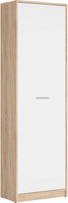 Dulap NEPO PLUS, alb/stejar sonoma, PAL, cu o usa, 60x34x197 cm